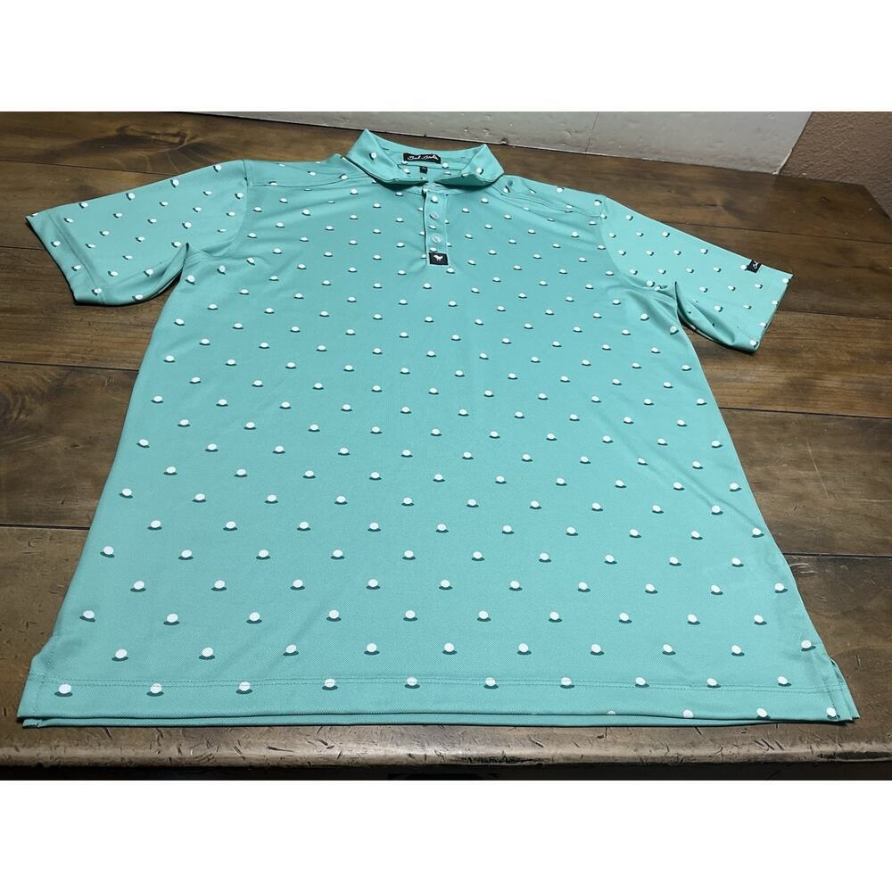 Bad Birdie Men's Large Polo Aim Point Green Men's Pique Golf Ball Shirt